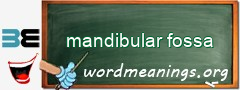 WordMeaning blackboard for mandibular fossa
